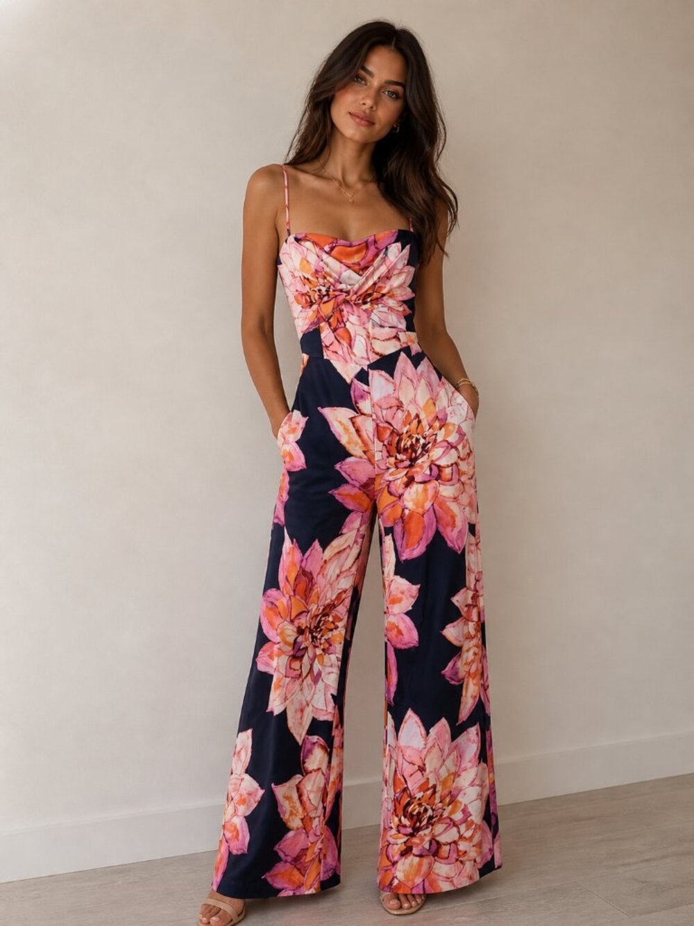 Trina Turk Costal Cowgirl Floral Scenery Jumpsuit Women’s Size 4